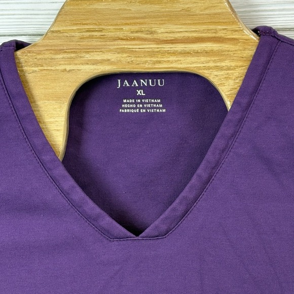 Jaanuu Tops - Jaanuu Women's Kass 4-Pocket V-Neck Ultrasoft Scrub Top in Purple Size‎ XLg